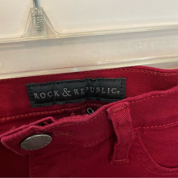 Rock & Republic Kashmiere Skinny Red Jeans Sz 10M - Picture 3 of 10